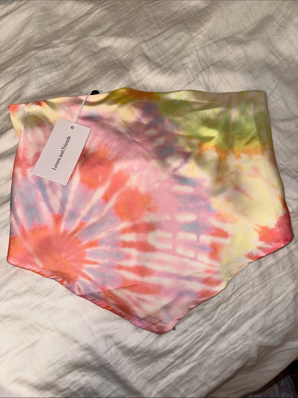 Lovers & Friends Tie-Dye Satin Bandana Top - Pastel colors